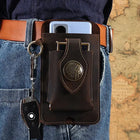 Riñonera Deportiva Vintage de Cuero - Bolsa de Cintura Ligera con Cierre de Seguridad para Hombre