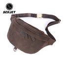 Riñonera Deportiva de Cuero Crazy Horse Vintage - Bolso Bandolera Unisex
