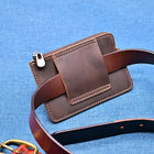 Riñonera Deportiva de Cuero Negro para Hombre - Pequeña y Elegante