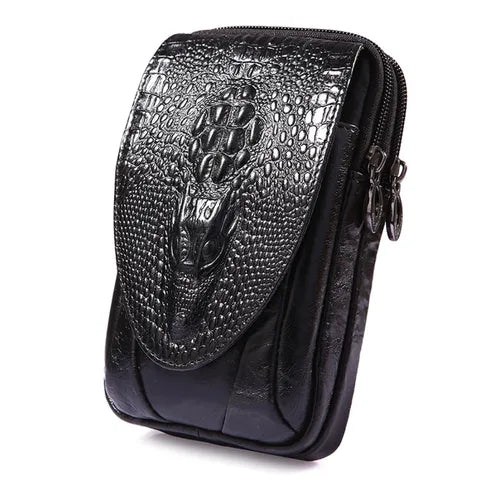 Riñonera Deportiva de Cuero Genuino Vintage para Hombre y Mujer