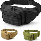 Riñonera Deportiva Hombre Táctica - Bolsa de Cintura para Motociclista, Camping y Montaña
