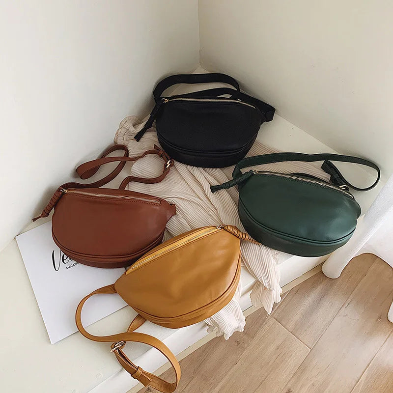 Riñonera de Moda para Mujer 2025 - Bolso Cruzado Suave de PU