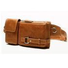 Riñonera Deportiva de Cuero Genuino para Hombre - Bolso Bandolera y Bañanera