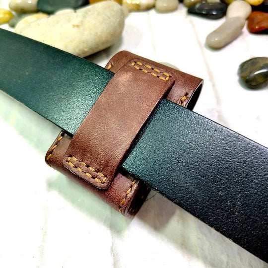 Riñonera de Cuero Genuino para Hombre Hecha a Mano - Bolso Cinturón Porta Llaves Universal