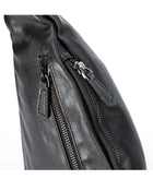 Riñonera de Cuero para Hombre - Bolso de Piel de Vestir Mini Negro
