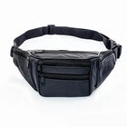 Riñonera Deportiva de Cuero Genuino y PU - Bolsa de Cintura para Hombre