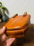 Riñonera de Cuero Vintage para Hombre - Bolso de Piel de Vestir Mini