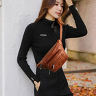 Riñonera Deportiva Retro de Cuero Suave para Mujer