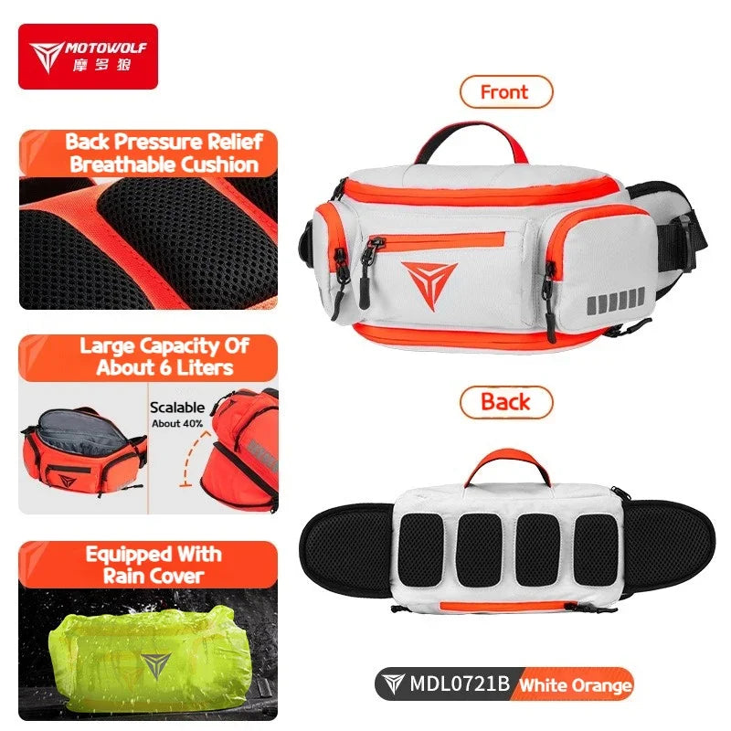 Riñonera de Pierna Impermeable para Moto y Motoristas - Bolso Lateral Ajustable