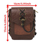 Riñonera Deportiva Vintage de Cuero Sintético con Estilo Medieval y Coloridas Insercciones