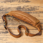 Riñonera de Cuero Genuino para Hombre - Bolso Bandolera Cruzado Grande con Múltiples Compartimentos