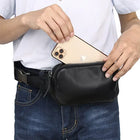 Riñonera Deportiva de Cuero Genuino - Bolsa Mini Porta Teléfono