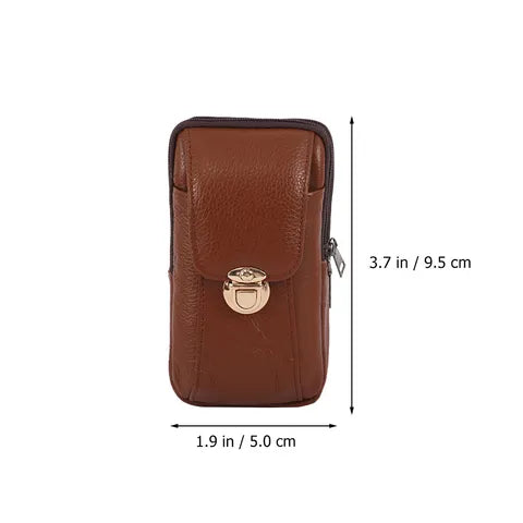 Riñonera Deportiva de Cuero Genuino - Bolsa Portátil para Hombre, Viajes y Uso Diario