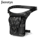 Riñonera Deportiva Punk de Cuero Vintage con Tachuelas - JIEROTYX
