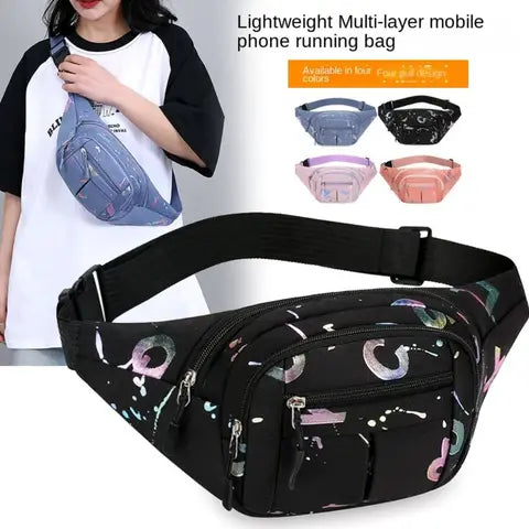 Riñonera Deportiva Mujer Impermeable Multifuncional con Compartimentos - Bolsa Pechera para Correr