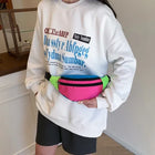 Riñonera Deportiva de Lona - Color Block, Forma Banana, Gran Capacidad