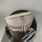 Riñonera Deportiva de Cuero para Mujer con Cadena - Mini Bolso Bandolera Elegante