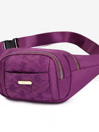 Riñonera Deportiva Impermeable para Mujer - Grande, Oxford, Bordado Floral