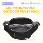 Riñonera Deportiva Unisex - Bolsa de Cintura para Viaje y Uso Diario, Negra