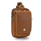 Riñonera Deportiva de Cuero Genuino para Hombre - Bolsa de Cintura Pequeña