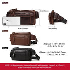 Riñonera Deportiva de Cuero Genuino para Hombre - Organizador de Viaje