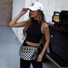 Riñonera de Cintura para Mujer - Bolso Bandolera de Nylon Negro Casual