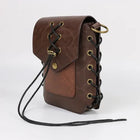 Riñonera Deportiva Vintage de Cuero Sintético con Estilo Medieval y Coloridas Insercciones