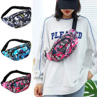 Riñonera Deportiva Impermeable con Estampado Floral - Bolsa de Cintura Grande para Exteriores
