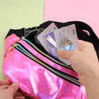 Riñonera Deportiva Mujer: Bolso Brillante de Cintura Ajustable