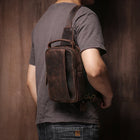 Riñonera de Cuero para Hombre - Bolso Bandolero Vintage de Piel Nobuk