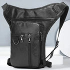 Riñonera Deportiva Hombre Cuero Sintético Impermeable Multibolsillos Gran Capacidad