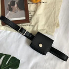 Riñonera Deportiva Elegante de PU - Bolso Cintura Coreano con Cartera