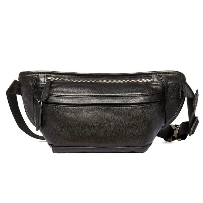 Riñonera Táctica de Cuero Genuino para Hombre - Bolso de Cintura Moderno y Resistente