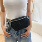 Riñonera Deportiva Mujer con Cadena Cruzada - Bolsa de Teléfono y Brillantes