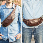 Riñonera Deportiva de Piel para Hombre con Bolsillo para Móvil - Contact's