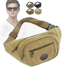 Riñonera Hombre de Lona Grande - Bolso Bandolera Casual para Uso Diario