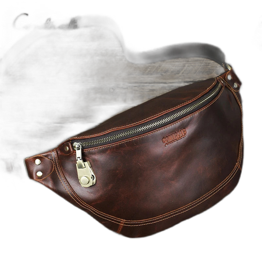 Riñonera de Cuero para Hombre - Bolso de Piel de Vestir Mini Elegante