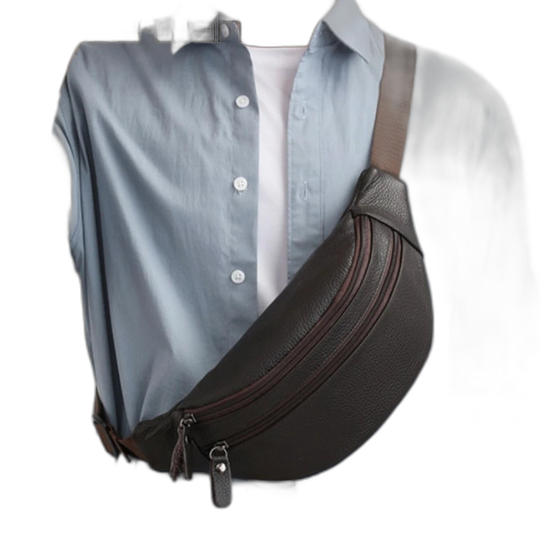 Riñonera de Cuero para Hombre - Bolso de Piel de Vestir Elegante
