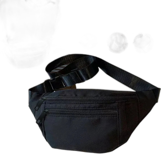 Riñonera Deportiva Unisex Negra - Bolso Bandolera Casual Cómodo