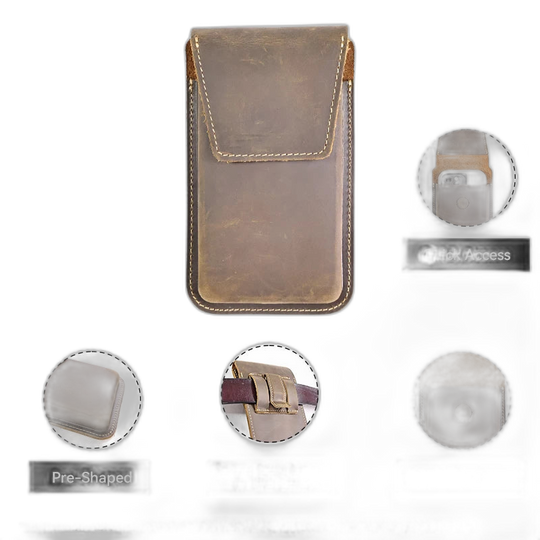 Riñonera de Cuero Vintage para Hombre - Bolso de Piel Grande y Elegante