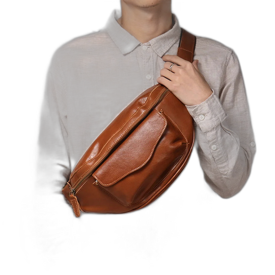 Riñonera de Cuero Vintage para Hombre - Bolso de Piel Elegante