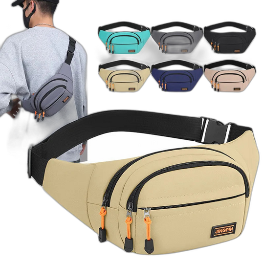 Riñonera Grande Unisex - Bolso Bandolera Casual de Cintura