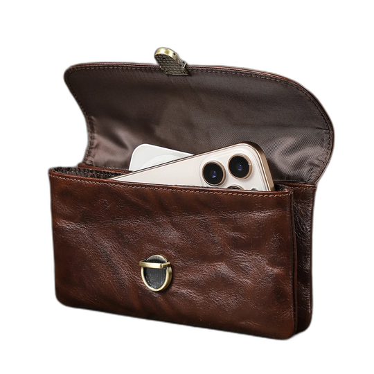Riñonera de Cuero para Hombre - Bolso de Piel de Vestir Premium