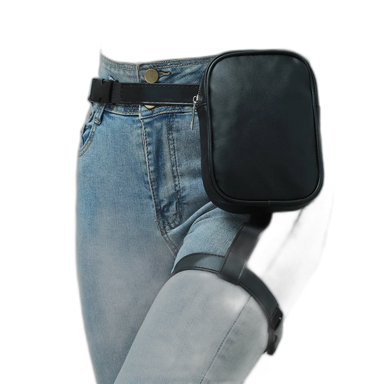 Riñonera de Pierna para Moto y Motoristas - Bolso Lateral Negro