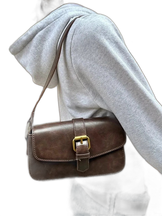 Riñonera Mujer Vintage Marrón - Bolso Bandolera Casual de Cintura