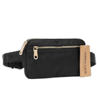 Riñonera de Cintura para Mujer - Bolso Bandolera Grande de Nylon en Negro