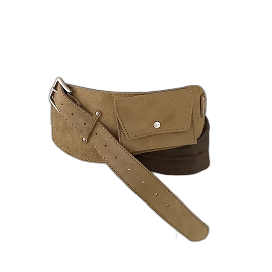 Riñonera de Cuero para Mujer - Bolso de Piel Marrón Elegante