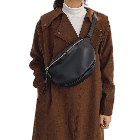 Riñonera de Cuero para Mujer - Bolso de Piel de Vestir Elegante