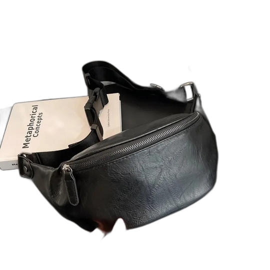 Riñonera Deportiva Unisex Negra - Bolso Bandolera Casual y Cómodo