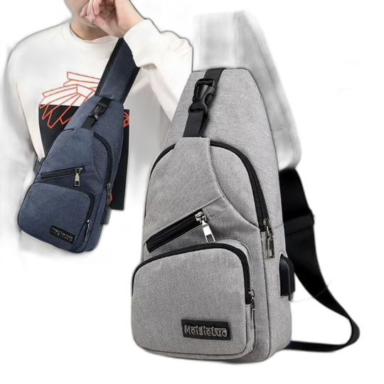 Riñonera Hombre de Lona - Bolso Bandolera Casual para Cintura